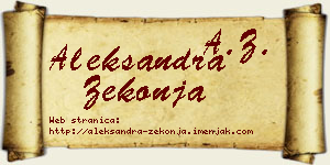 Aleksandra Zekonja vizit kartica